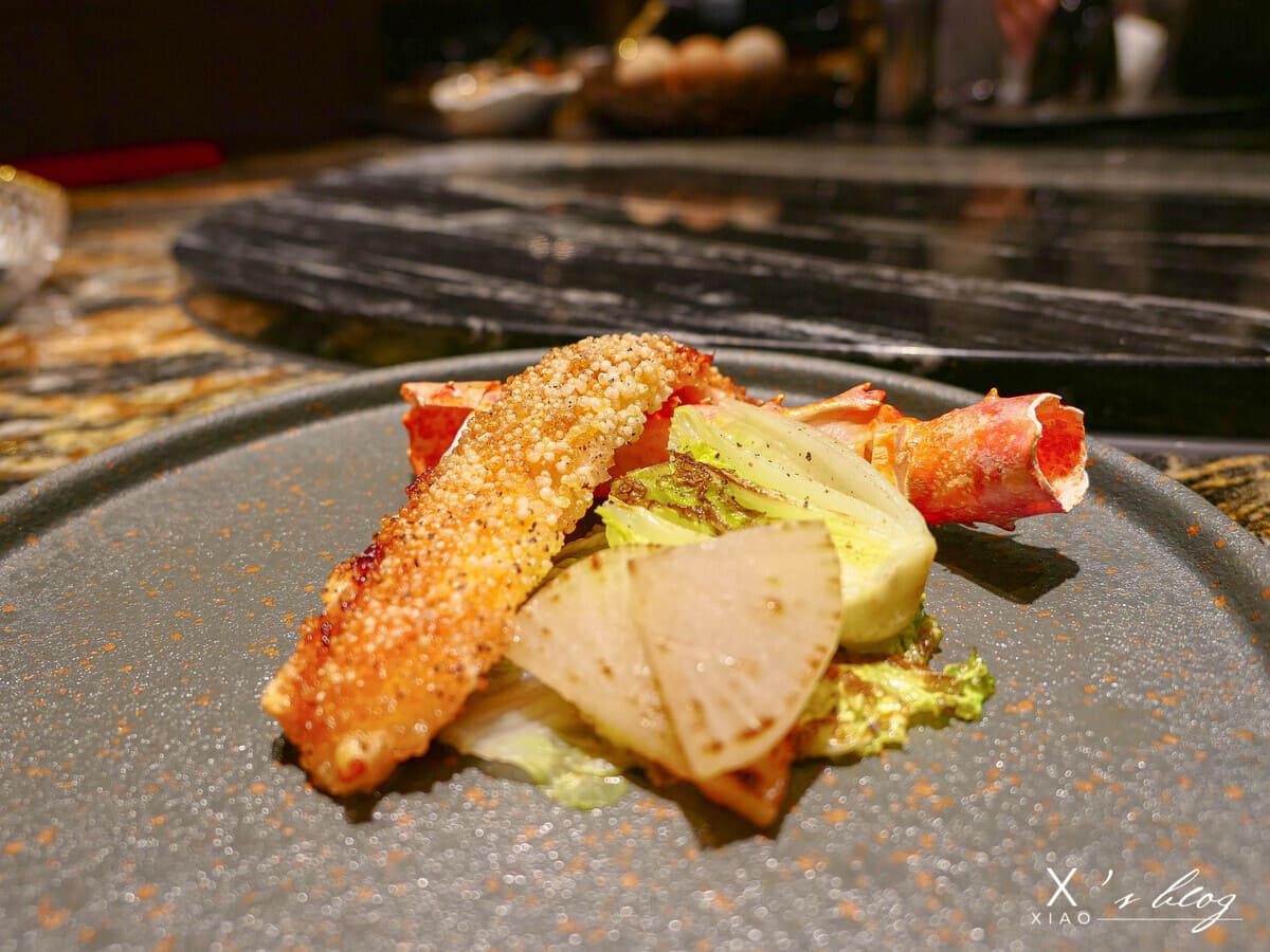 魚貫鐵板燒-帝王蟹佐柚子胡椒醬 魚貫鐵板燒-帝王蟹佐柚子胡椒醬